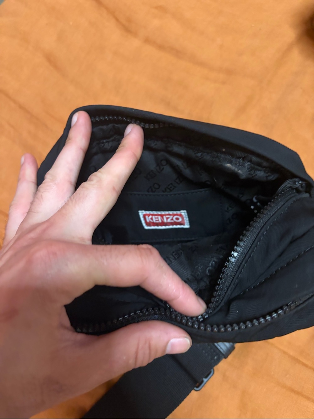 Kenzo Black Logo Patch Crossbody Belt Bag - Picture 7 of 7
